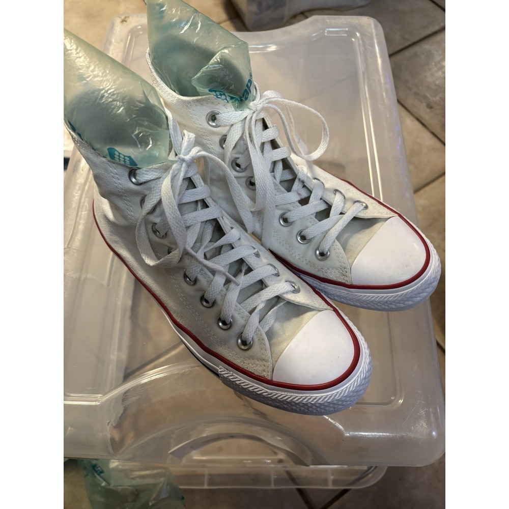 Converse Unisex Lace Up Hi-Tops Sneakers Tennis‎ Shoes Men 6.5 Women 8.5 White